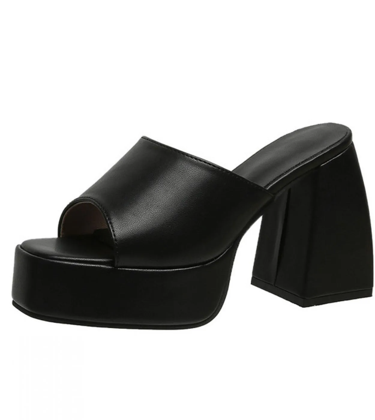 2022 nuove pantofole da donna di moda scarpe estive pantofole con punta quadrata tacco grosso signore open toe sandali con zeppa