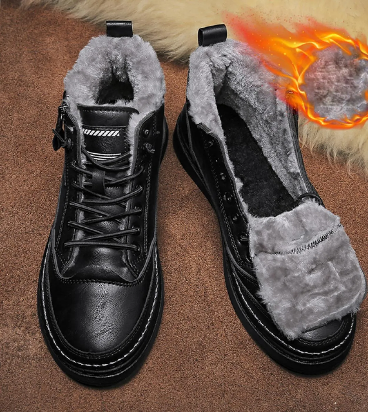 2022 Stivali da uomo invernali di moda Peluche Stivaletti caldi Scarpe da lavoro impermeabili in cotone per uomo Scarpe basse da