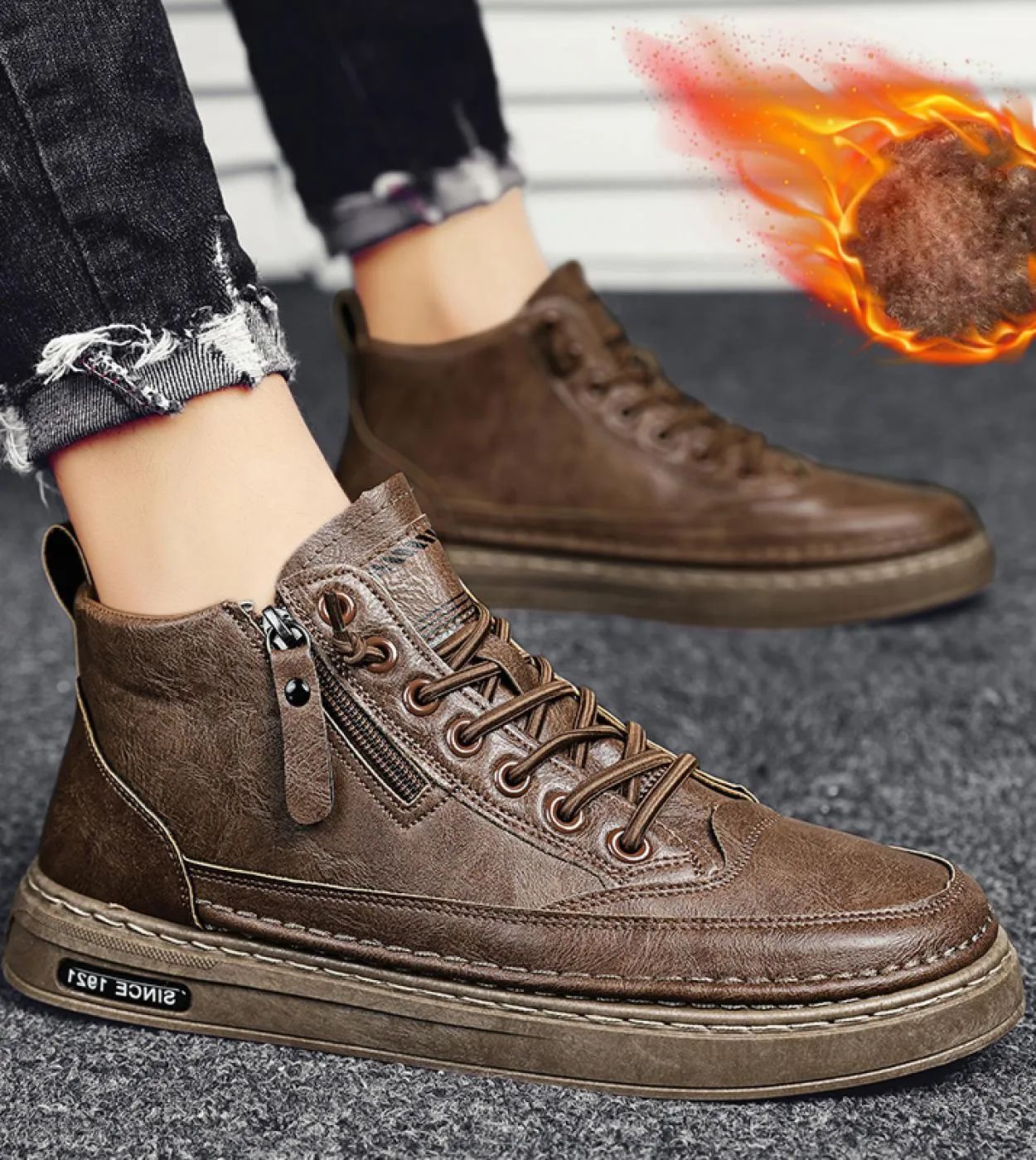 2022 Stivali da uomo invernali di moda Peluche Stivaletti caldi Scarpe da lavoro impermeabili in cotone per uomo Scarpe basse da