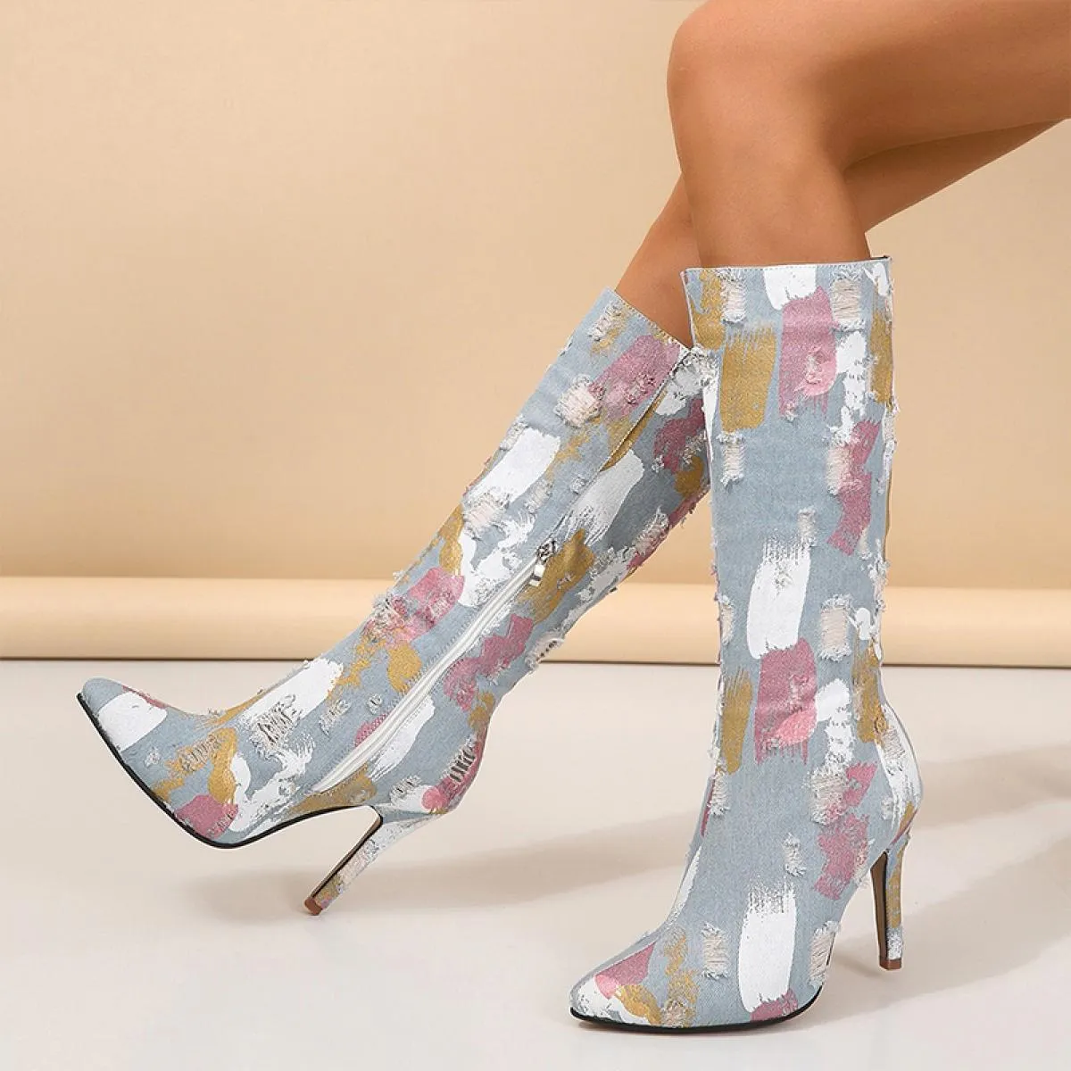 2023 Tacchi alti Cowboy Donna Nuova tendenza Moda Chelsea Stivali Inverno Designer Walking Scarpe da donna Gladiatore Goth Mujer