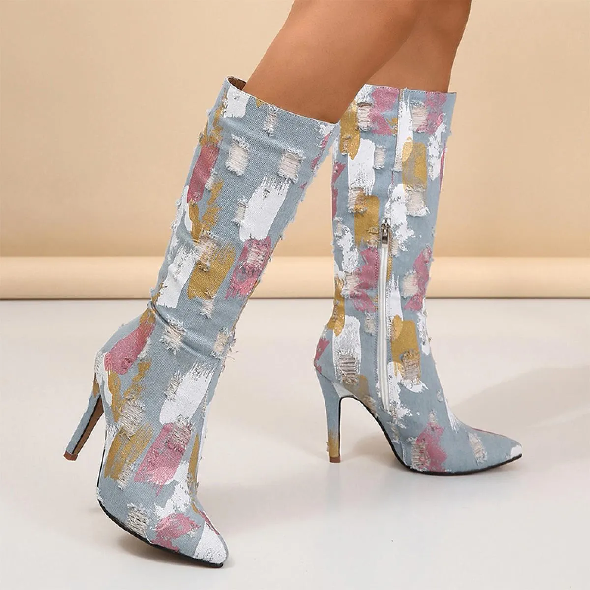 2023 Tacchi alti Cowboy Donna Nuova tendenza Moda Chelsea Stivali Inverno Designer Walking Scarpe da donna Gladiatore Goth Mujer