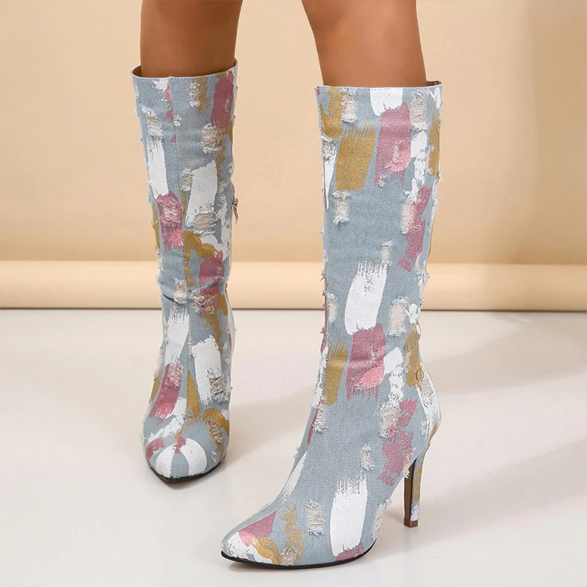 2023 Tacchi alti Cowboy Donna Nuova tendenza Moda Chelsea Stivali Inverno Designer Walking Scarpe da donna Gladiatore Goth Mujer