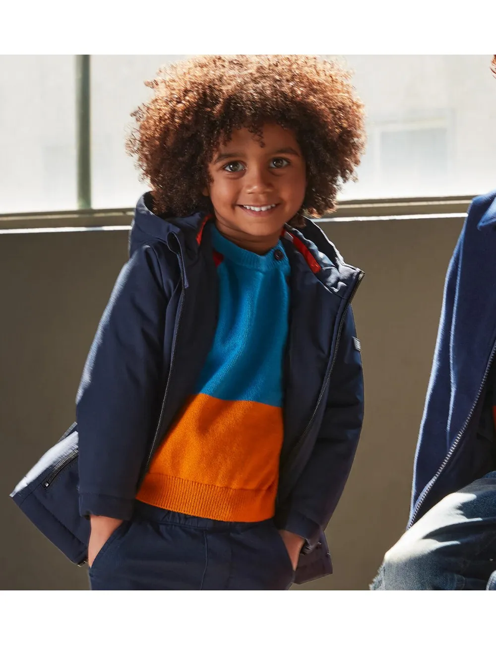 7527 GIUBBINO BAMBINO IDO GIUBBOTTO TECNICO PIUMINO PARKA BIMBO KID KIDS BLU