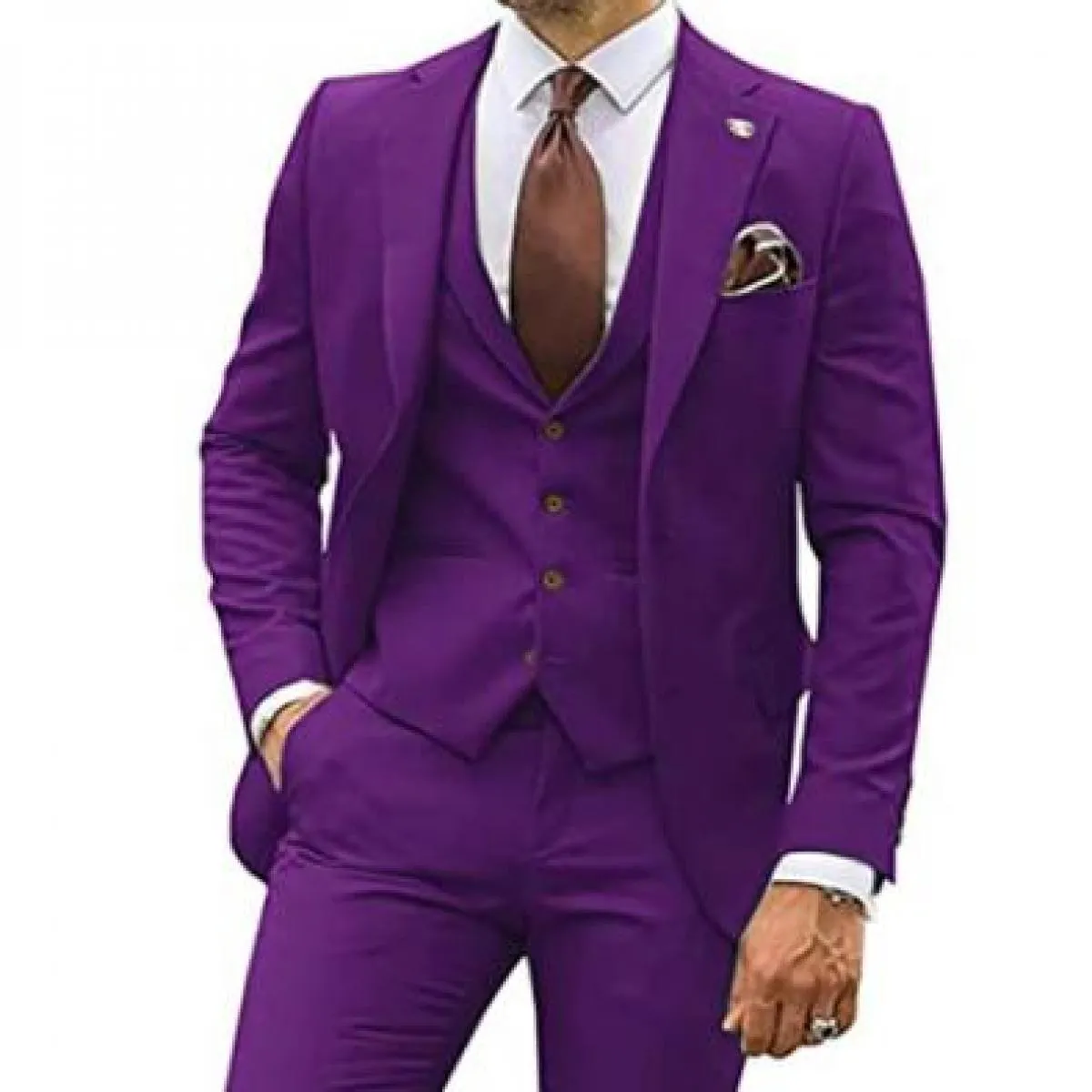 Abiti da uomo Business Casual Smoking dello sposo Abito da festa con risvolto dentellato 3 pezzi (giacca + gilet + pantaloni) co
