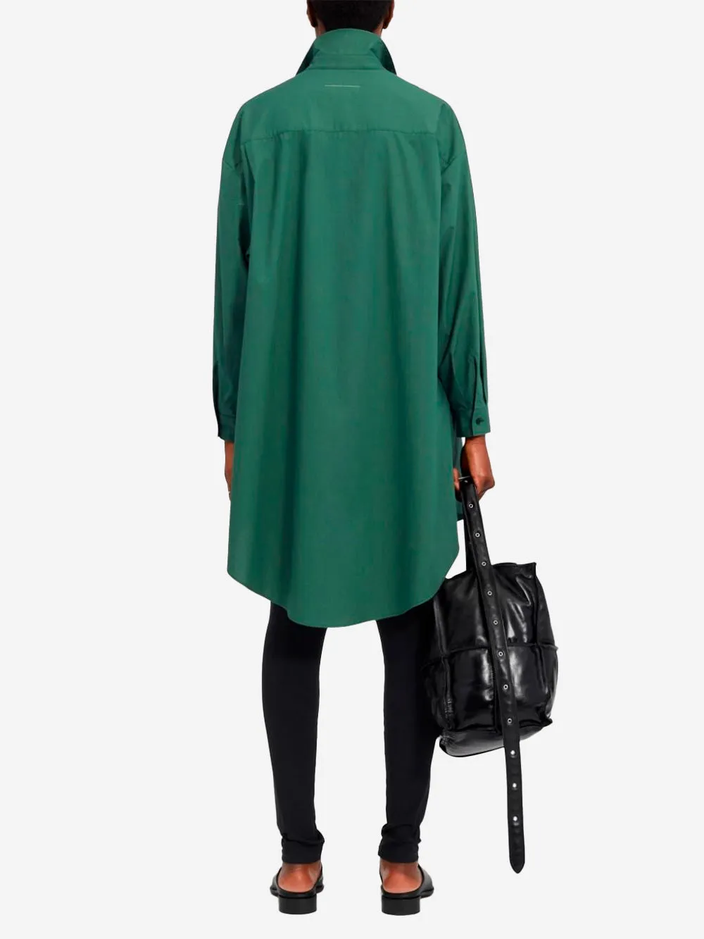 Abito camicia verde con logo numerico