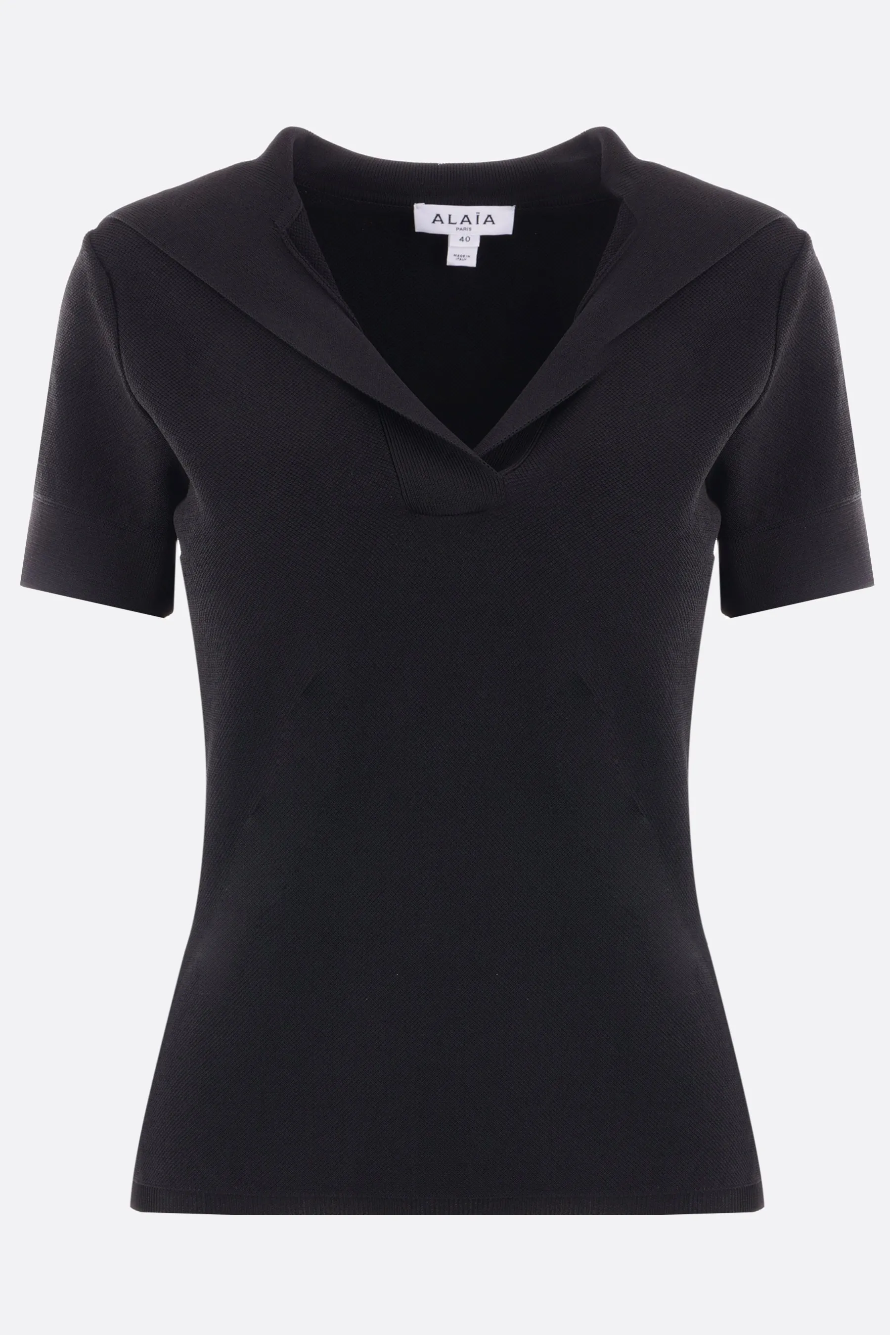ALAIA top con cappuccio in maglia piqué