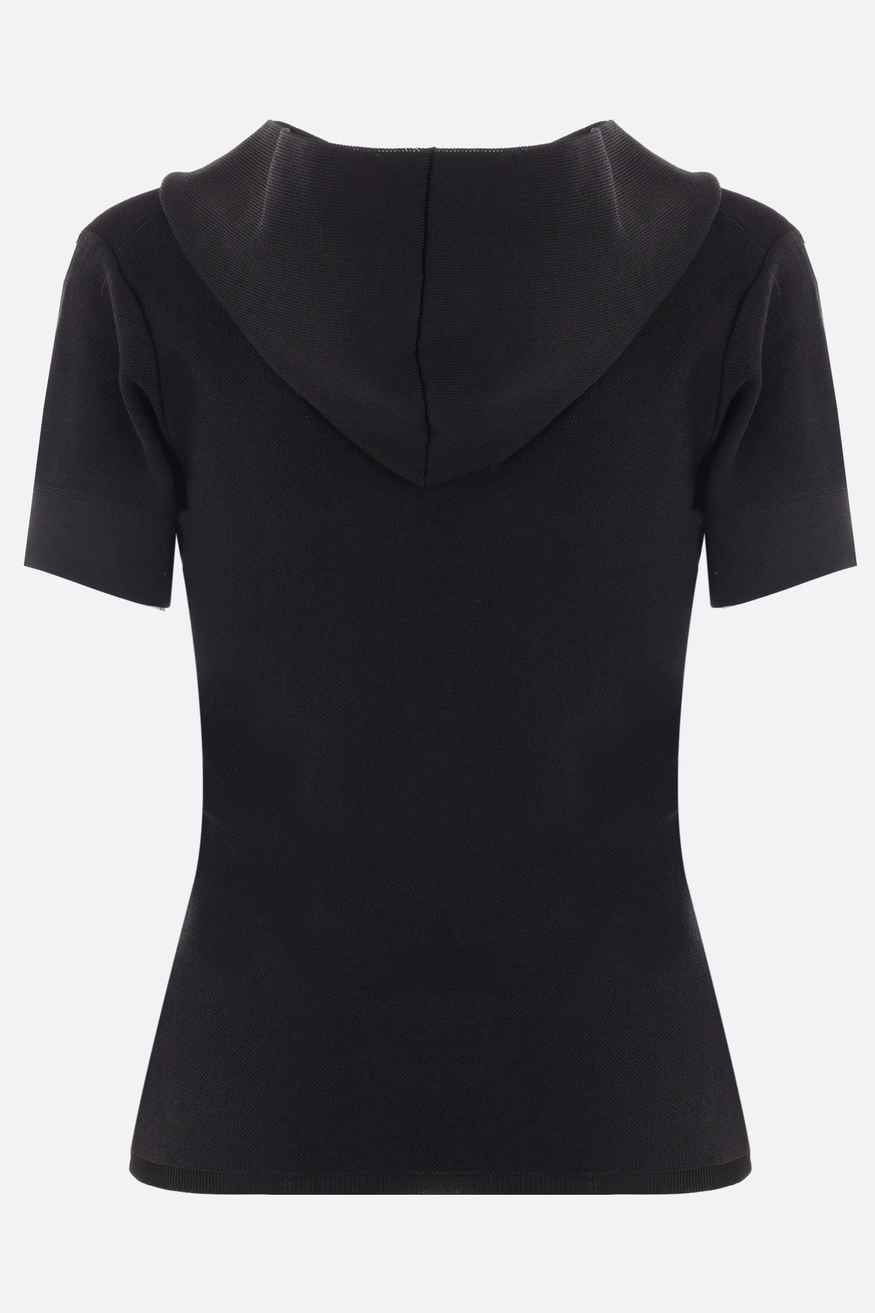 ALAIA top con cappuccio in maglia piqué
