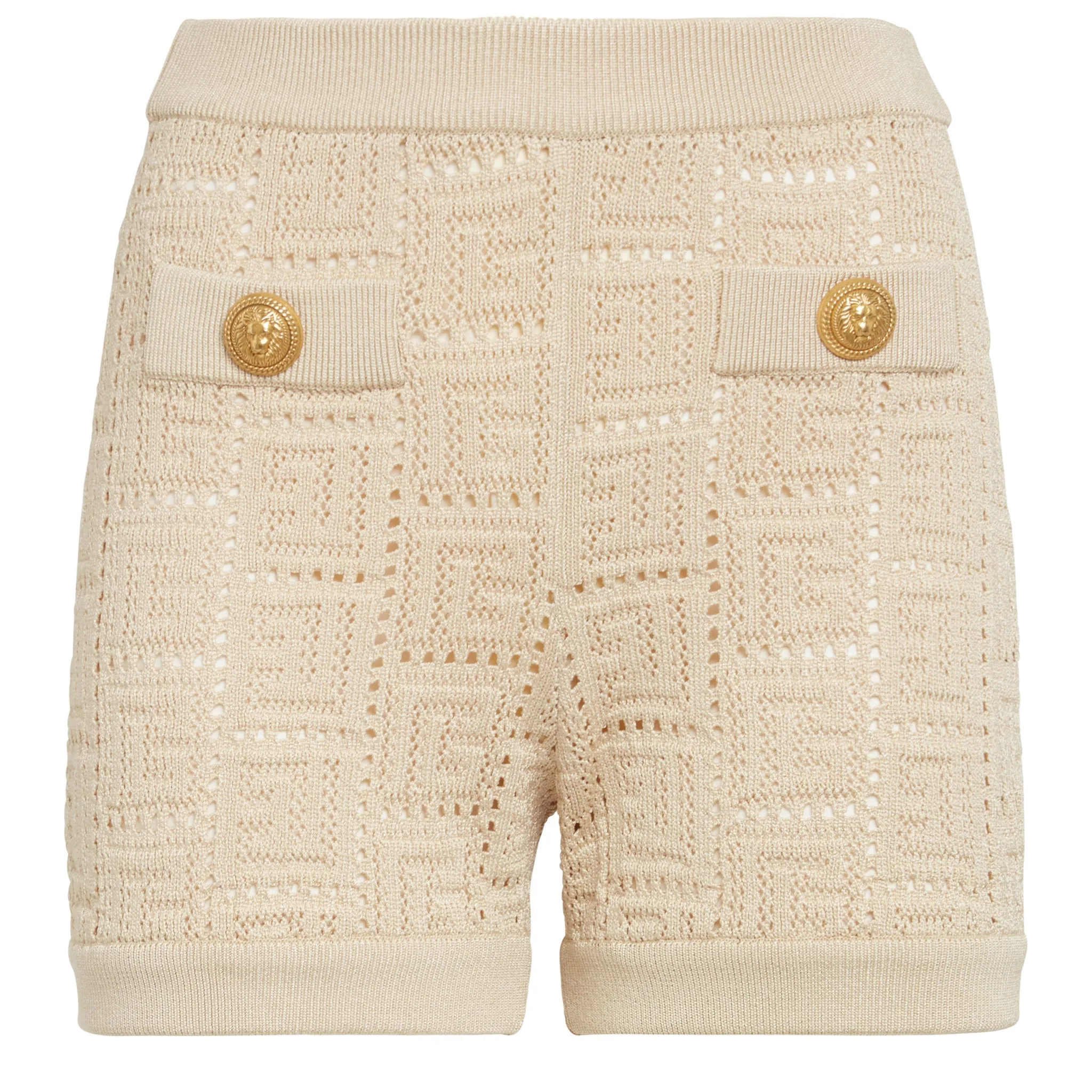 BALMAIN  Shorts in maglia beige