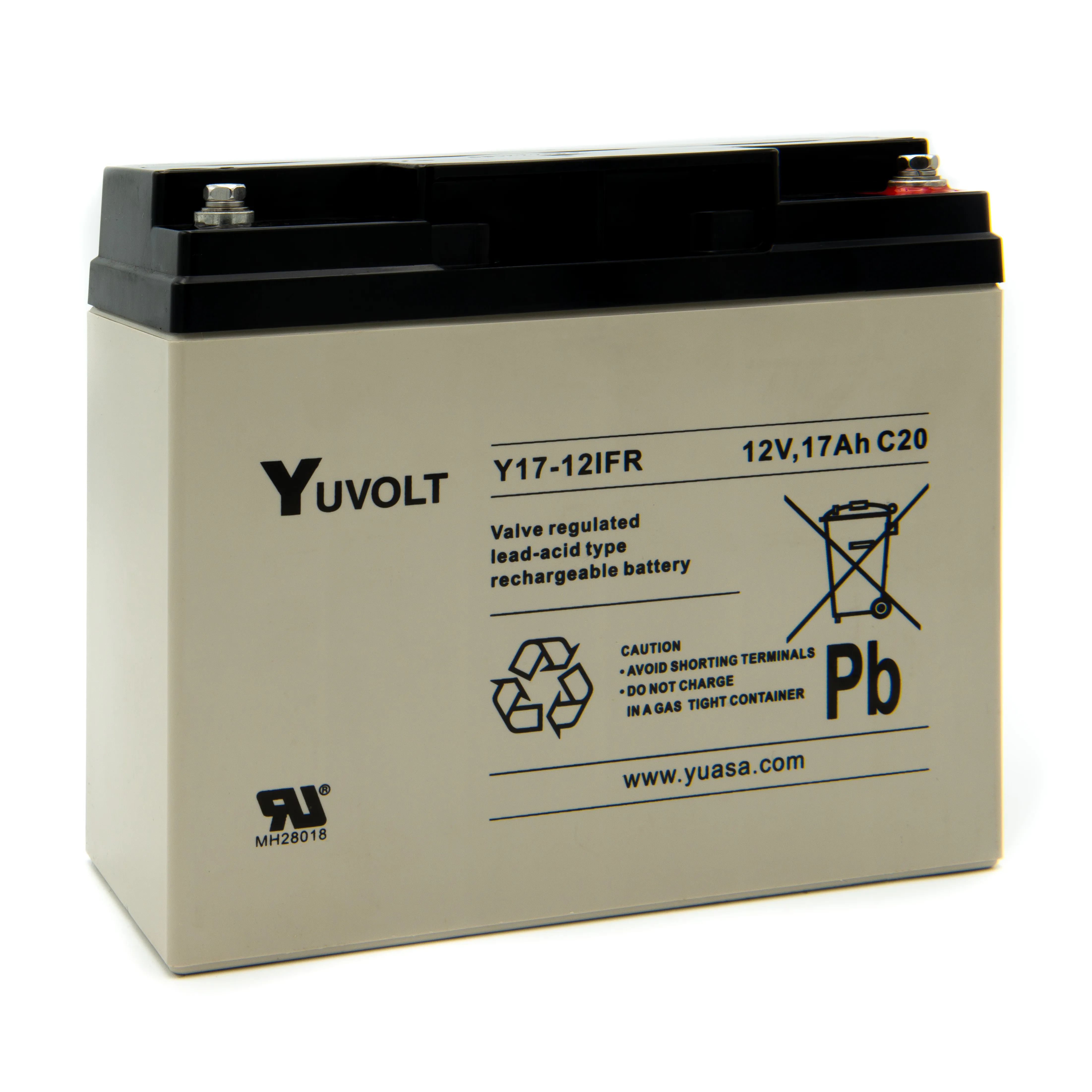 Batteria al piombo sigillata Yuasa, 12V, 17Ah, 167 x 181 x 75mm, -20 → +60°C