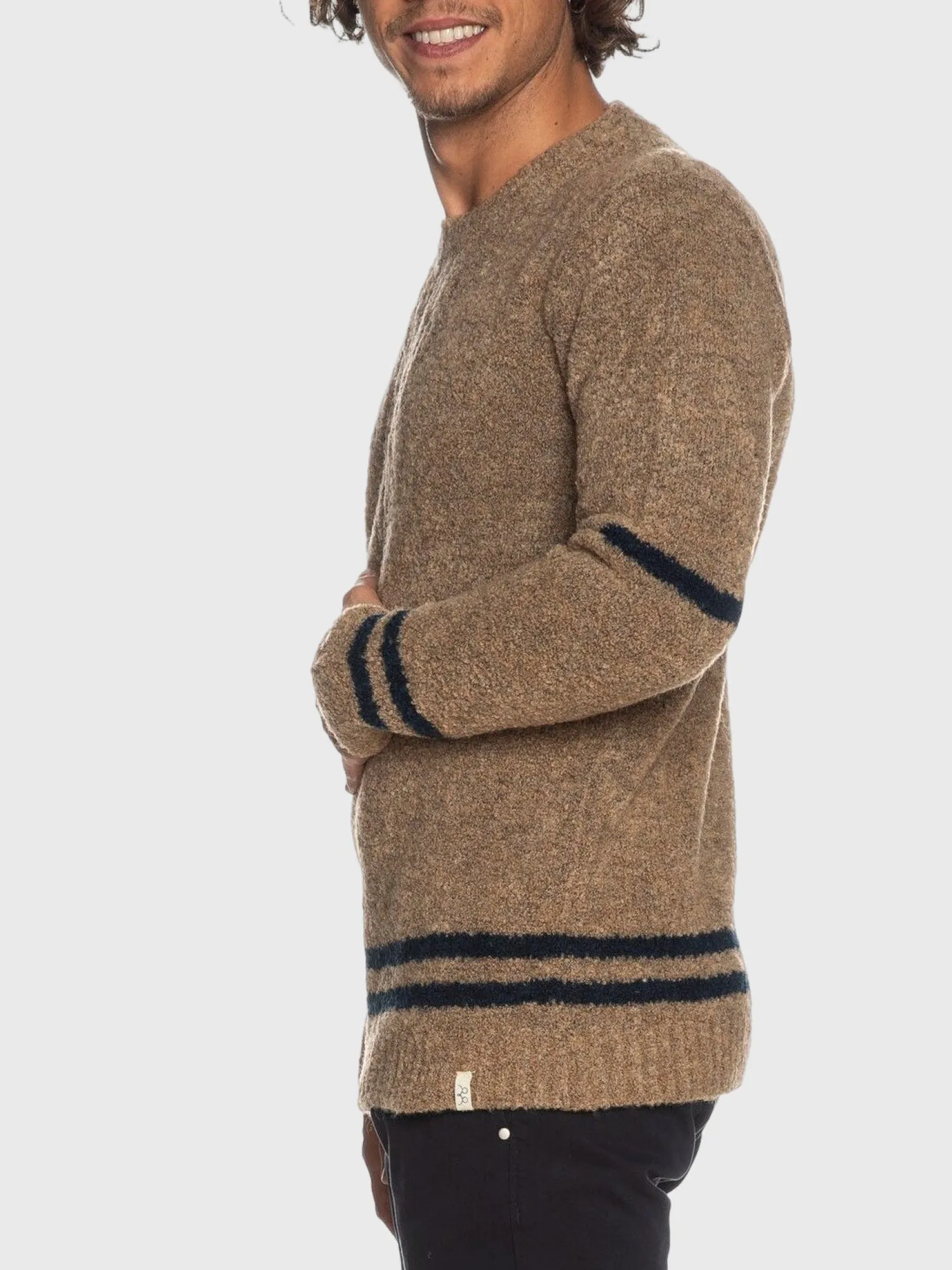 BICOLORE Maglione in misto lana Beige