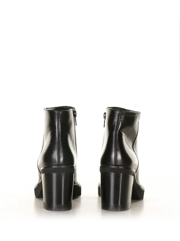 Black nappa ankle boot