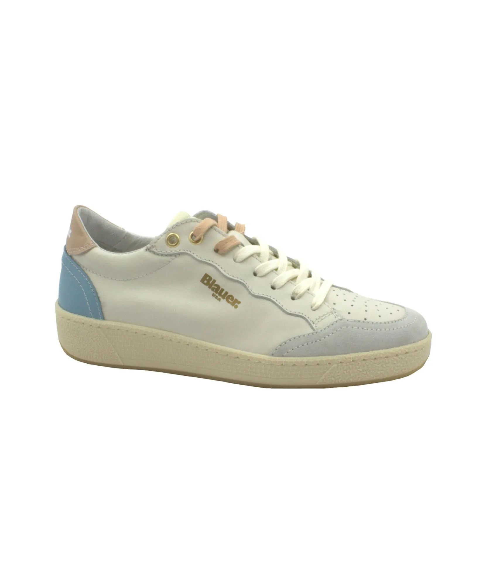 BLAUER OLYMPIA01 fantasy white scarpe donna sneakers pelle lacci