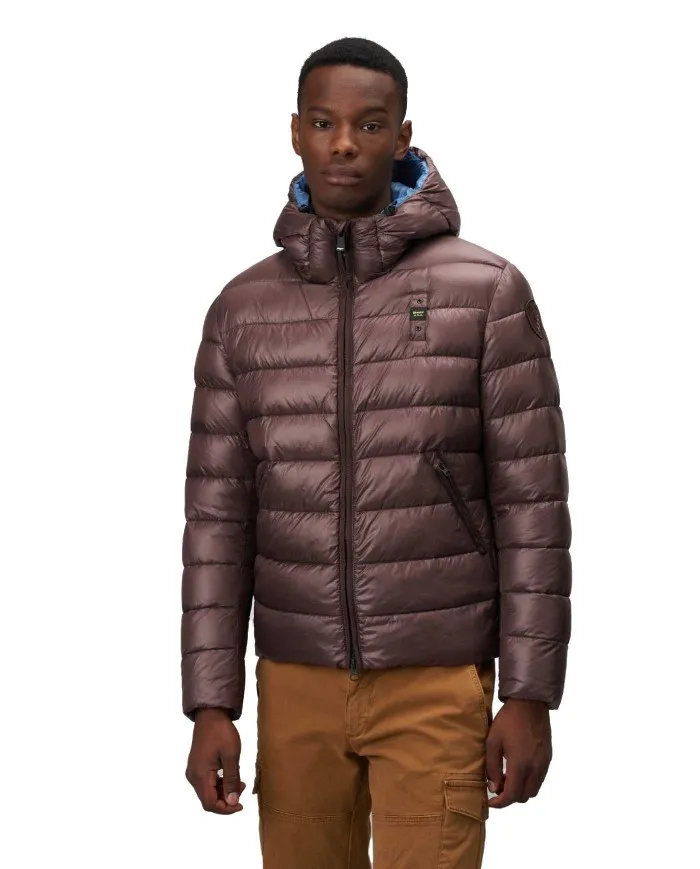 BLAUER Piumino Uomo C02142 005958 A-EE Cappuccio Impermeabile 386 CAFFE TOSTATO