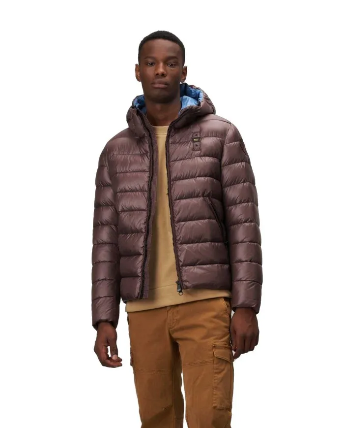 BLAUER Piumino Uomo C02142 005958 A-EE Cappuccio Impermeabile 386 CAFFE TOSTATO