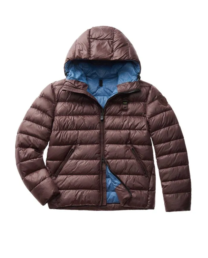 BLAUER Piumino Uomo C02142 005958 A-EE Cappuccio Impermeabile 386 CAFFE TOSTATO