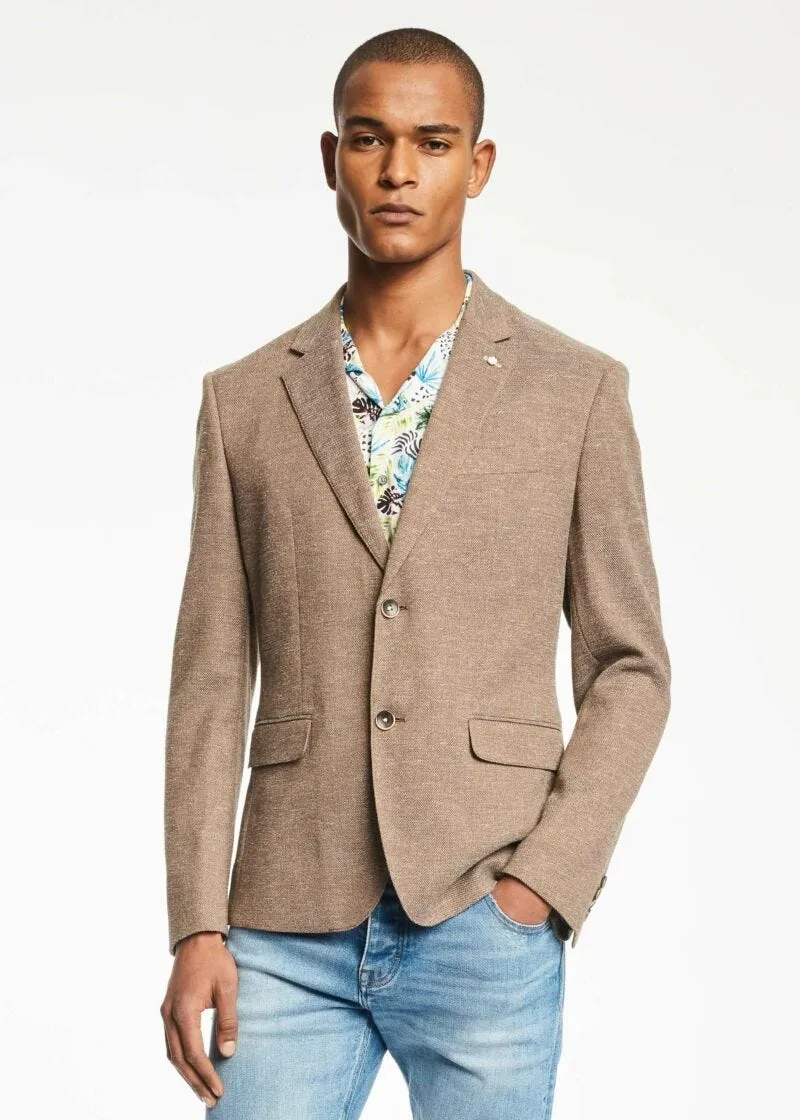 Blazer in misto lino stretch