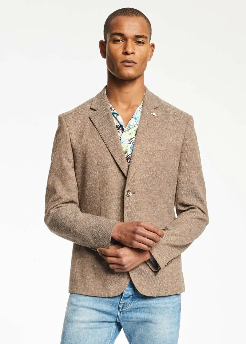 Blazer in misto lino stretch