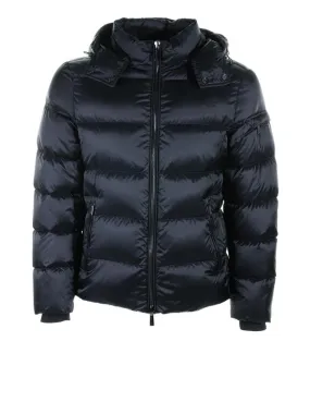 Blue quilted down jacket with zip