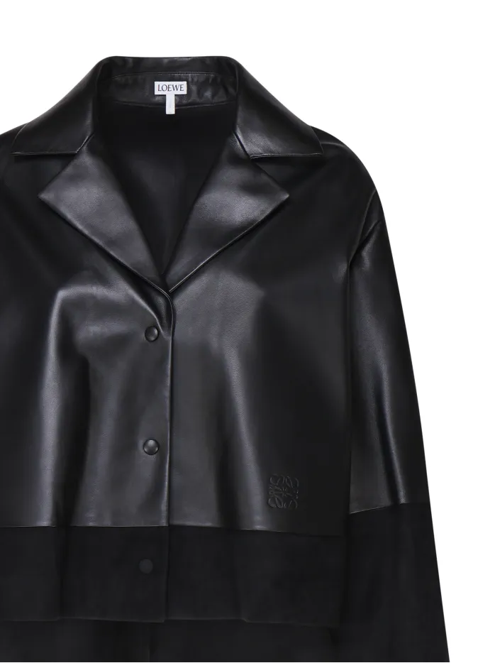 BLUSA PIGIAMA IN PELLE E RASO