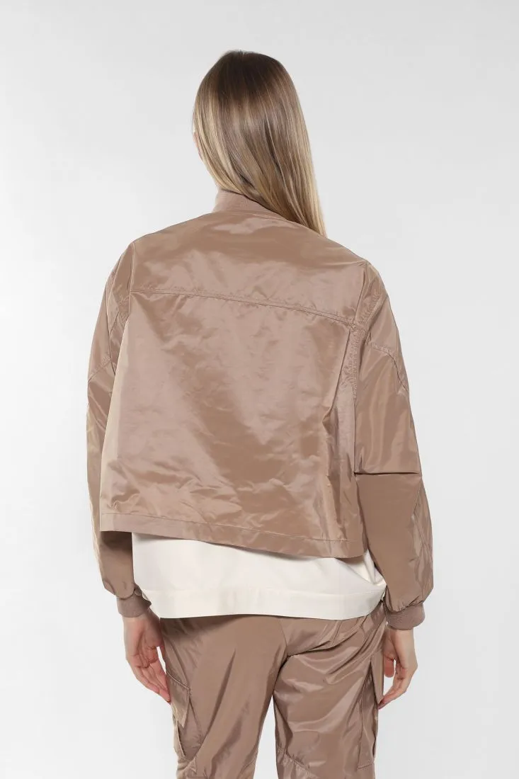 Bomber oversize bicolor con tasche