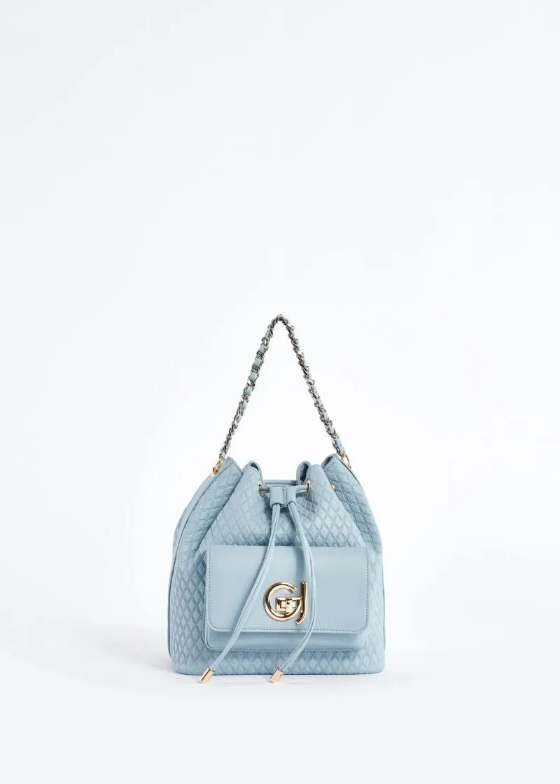 Borsa a secchiello in similpelle a rombi