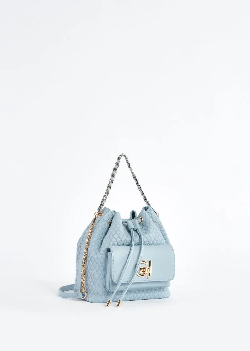 Borsa a secchiello in similpelle a rombi