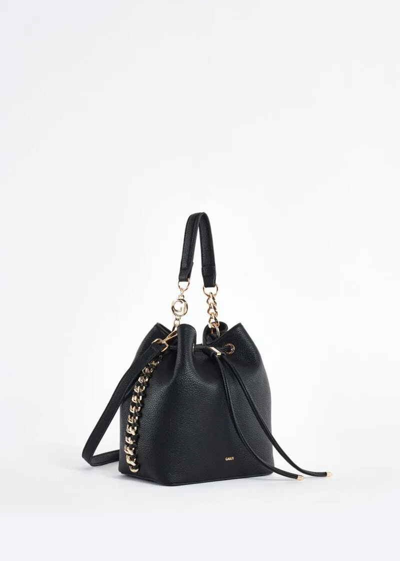 Borsa a secchiello in similpelle con catena