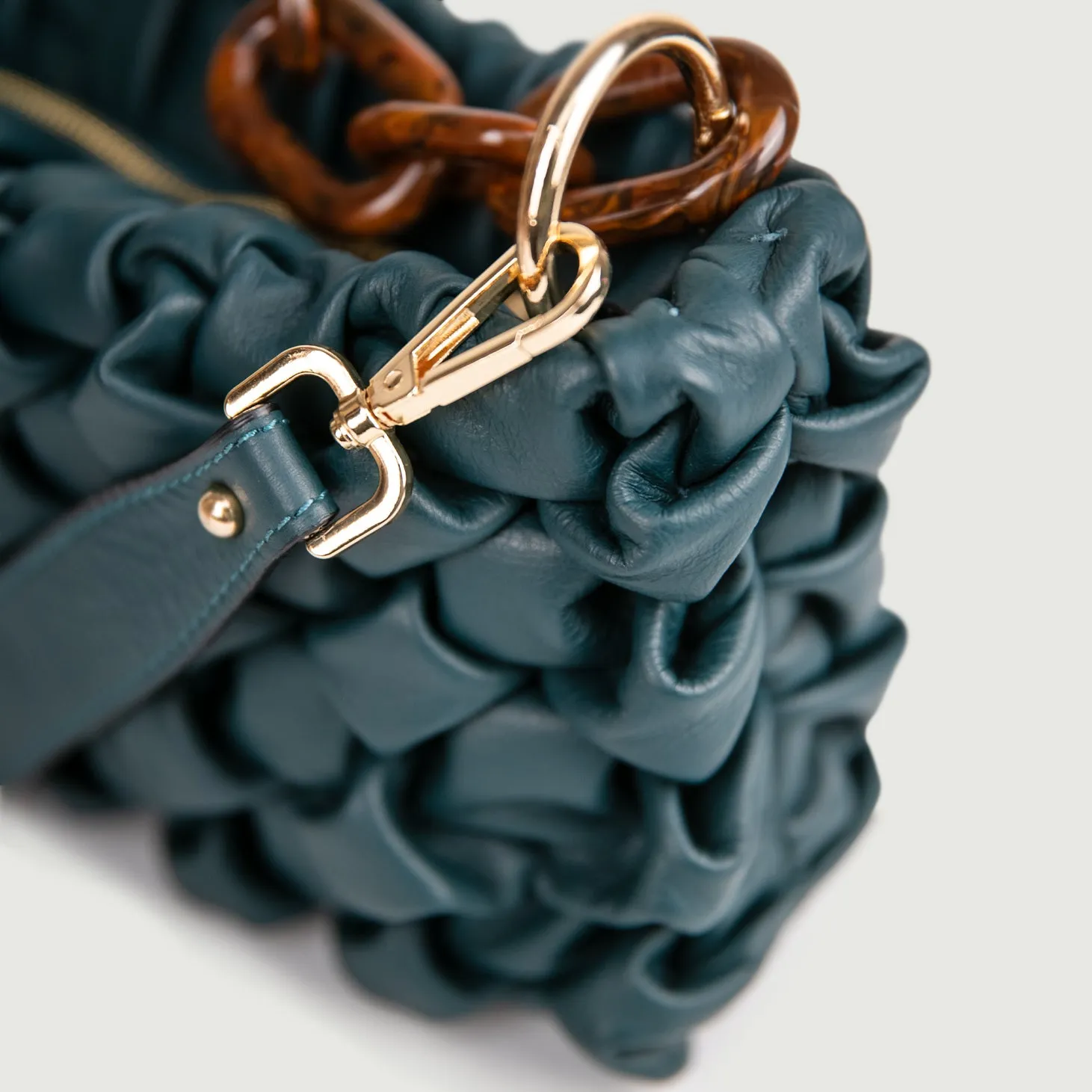 BORSA IN PELLE INTRECCIATA OTTANIO CURLY
