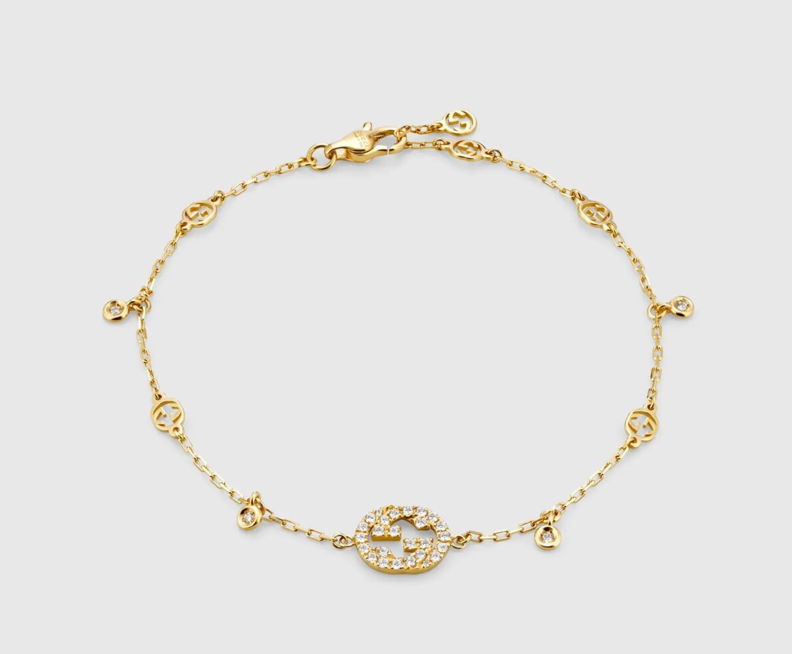 BRACCIALE INTERLOCKING G CON DIAMANTI