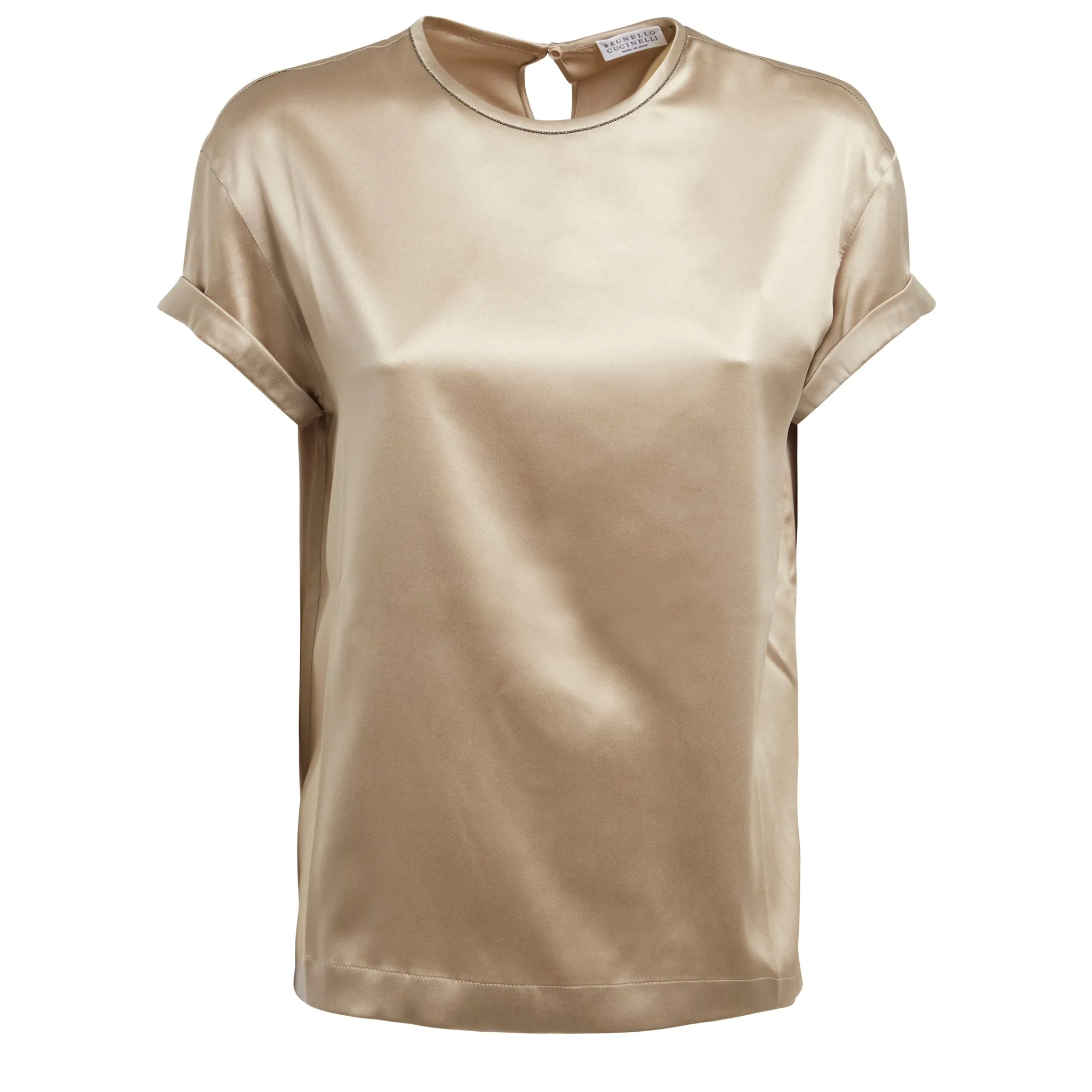 BRUNELLO CUCINELLI  Maglia in raso marrone