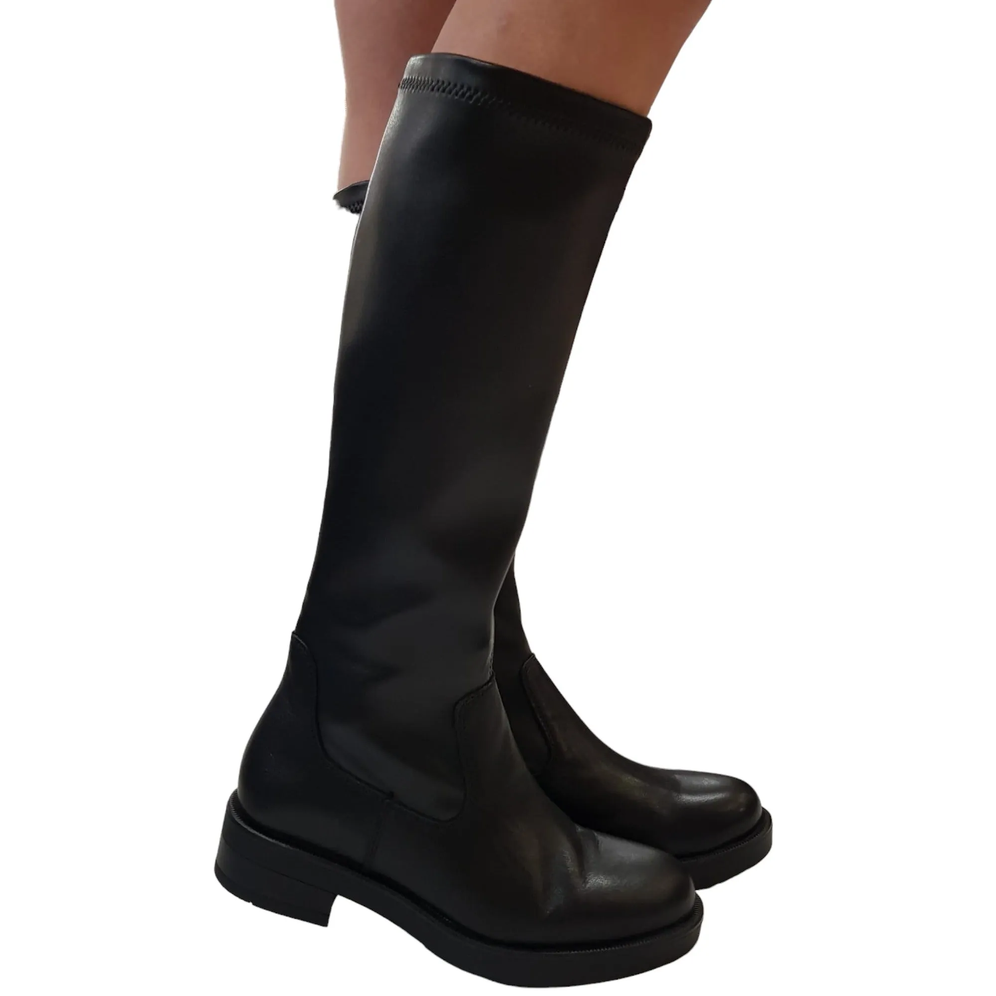 Cafe'Noir Stivale Elasticizzato Black fondo gomma alto 4 cm. rif.761