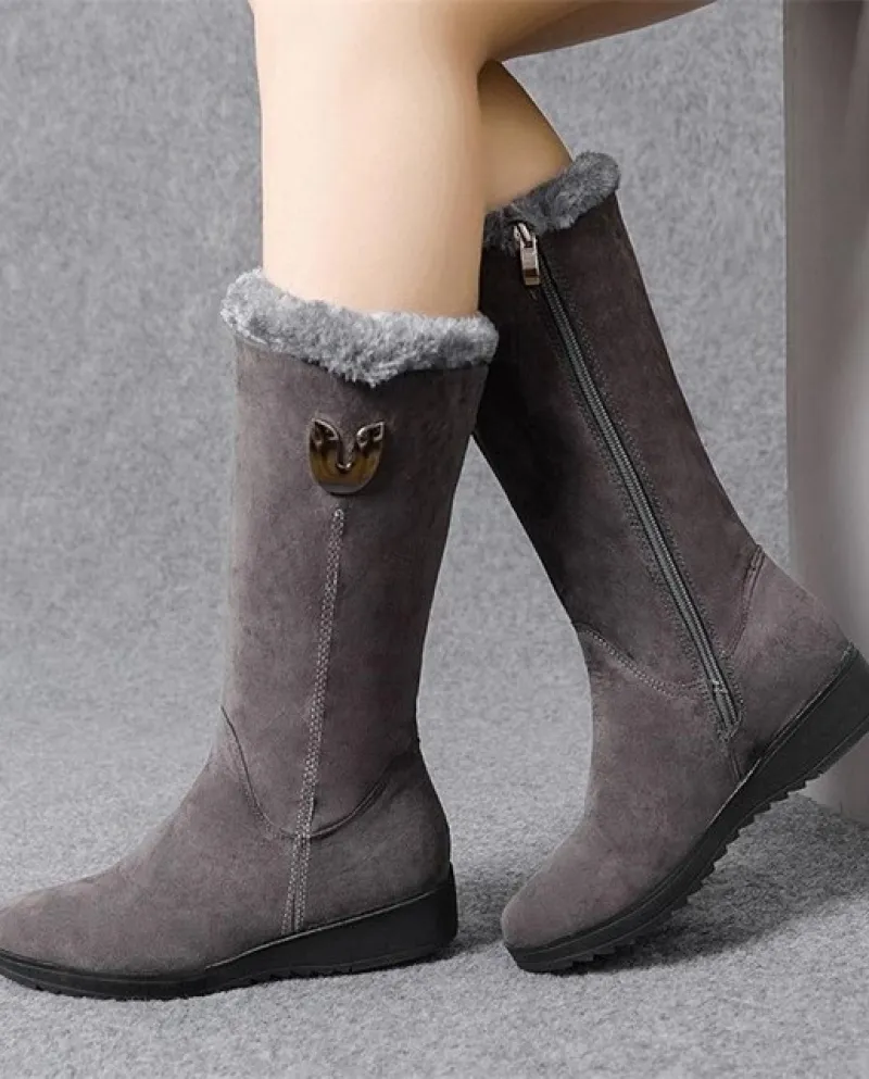 Caldo Chelsea Stivali Alti Delle Donne 2022 Nuove Scarpe Invernali Donna Appartamenti di Modo Gladiatore Moto Peluche Stivali di
