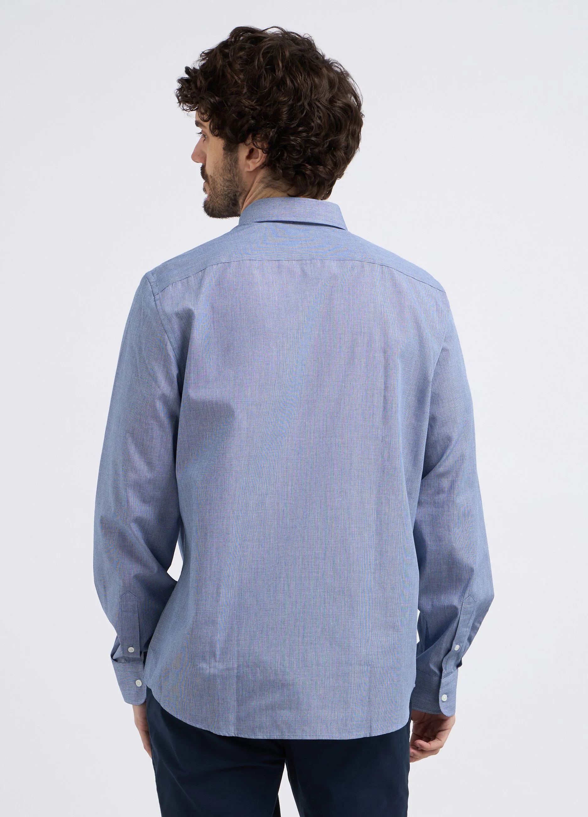 Camicia a microquadri uomo