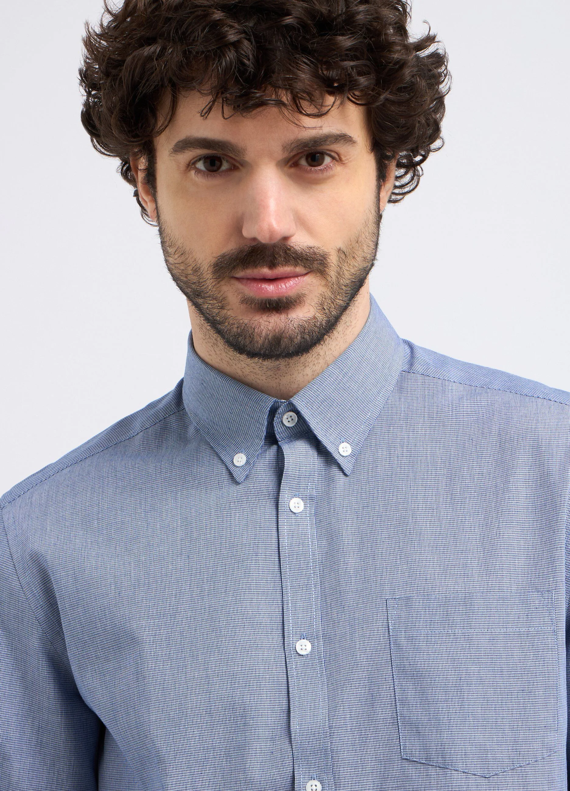 Camicia a microquadri uomo