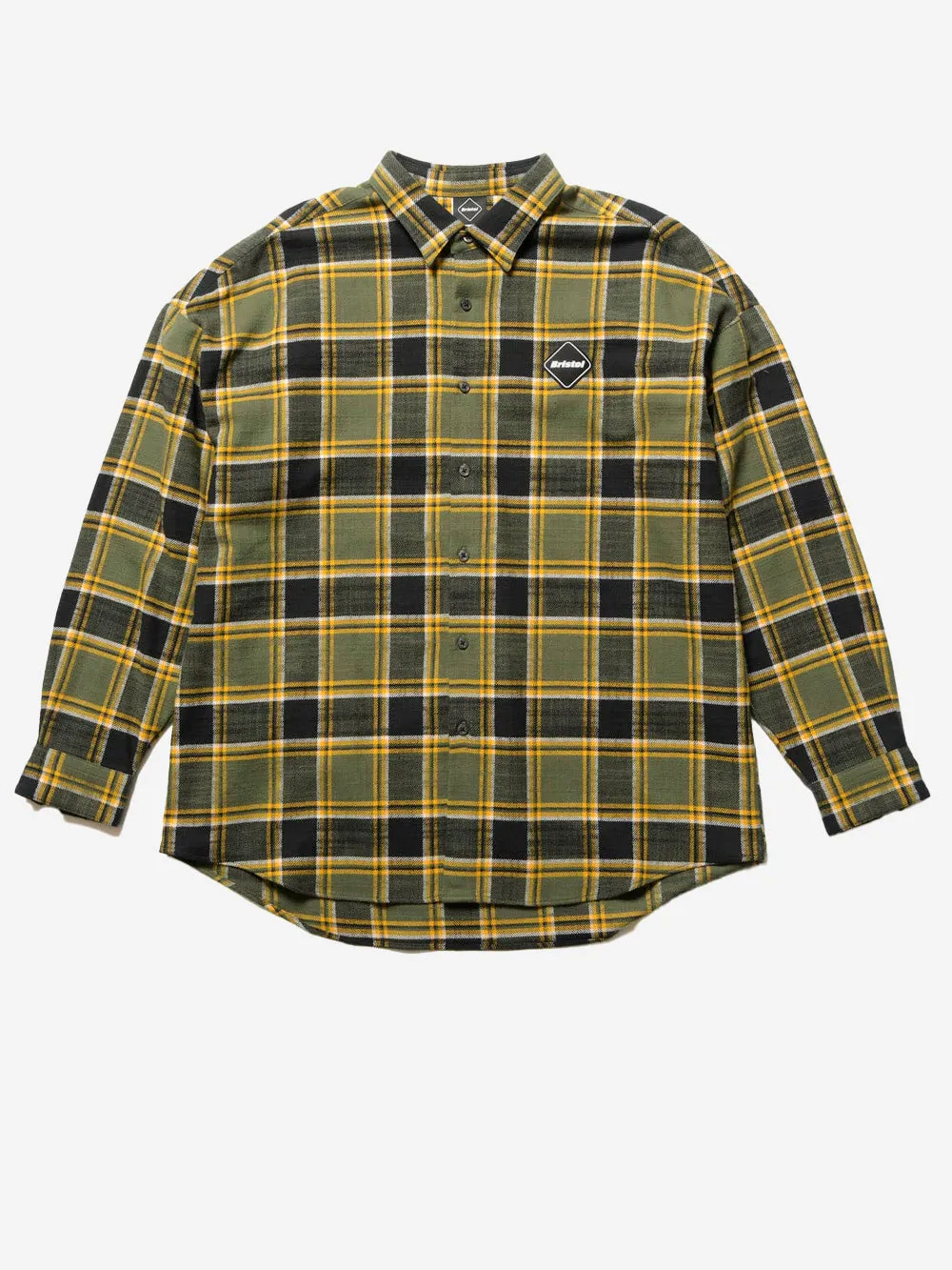 Camicia baggy in flanella con logo