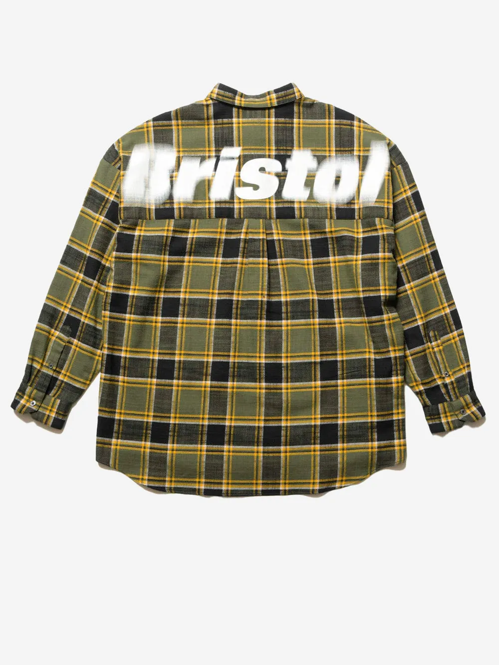 Camicia baggy in flanella con logo