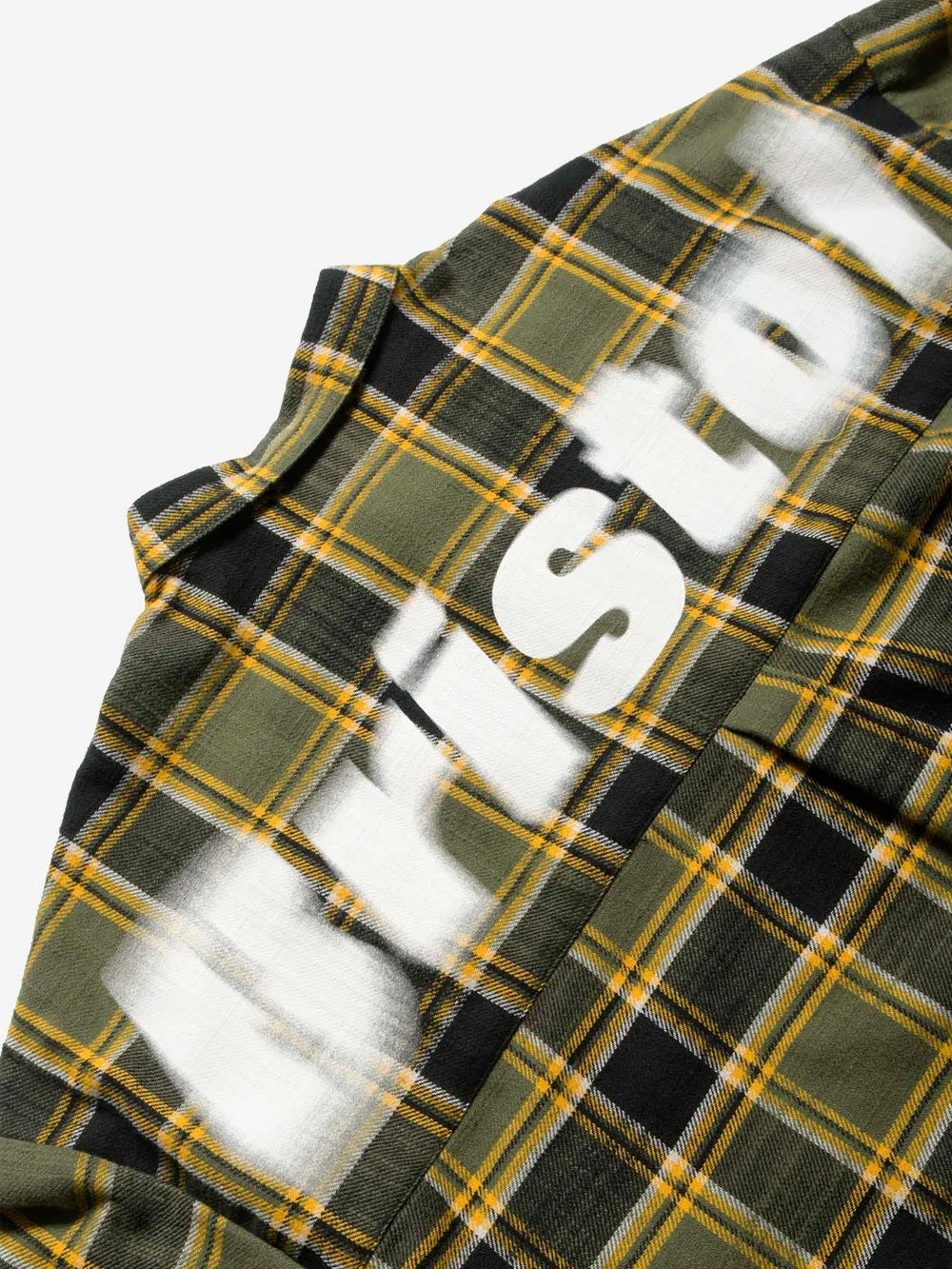 Camicia baggy in flanella con logo