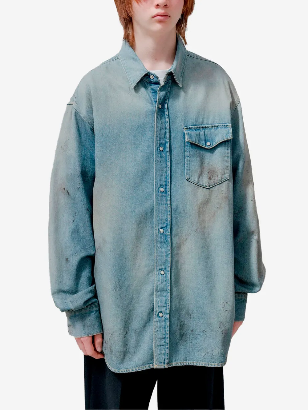 Camicia denim effetto vissuto