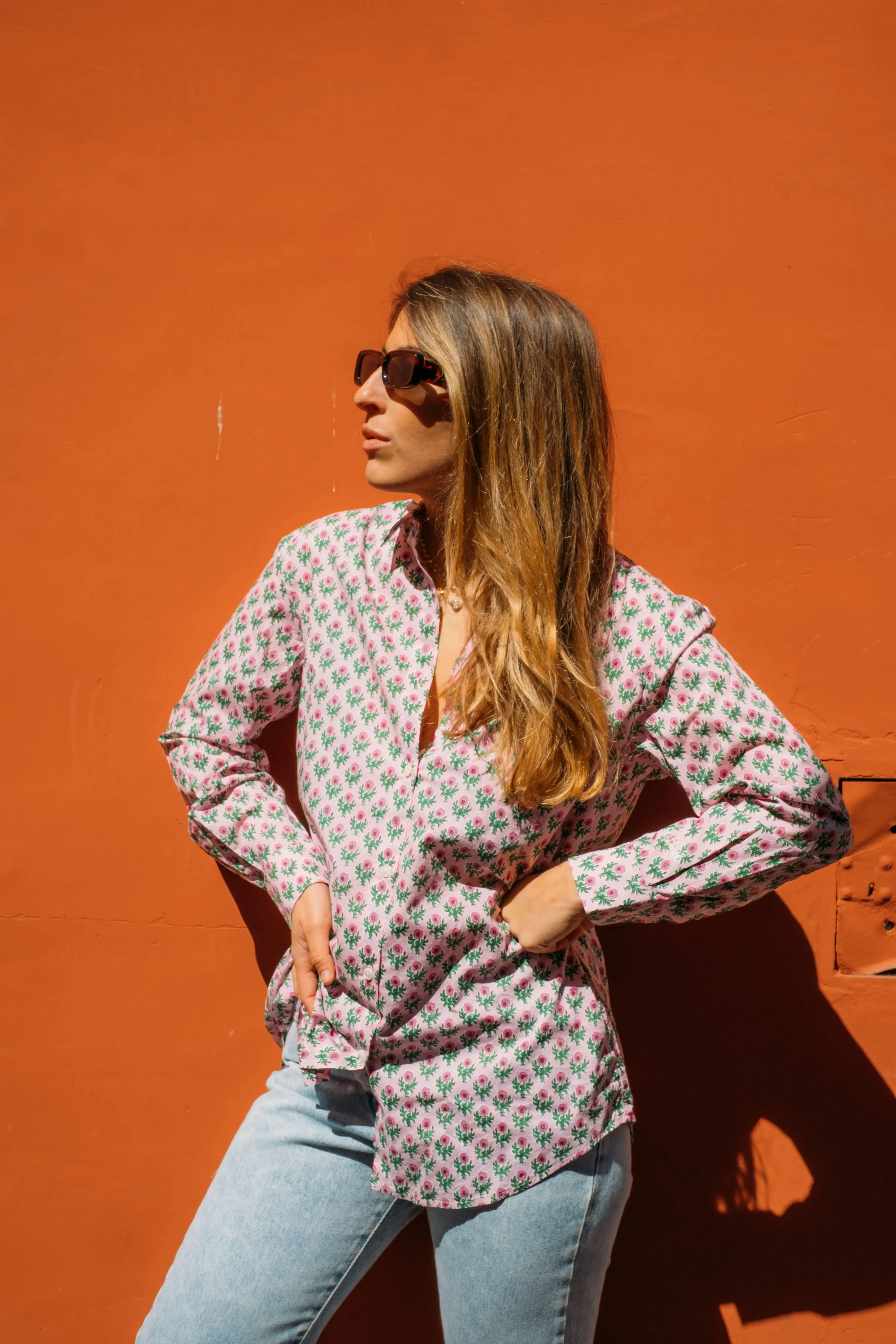 Camicia Over Brigitte Flowers Pink