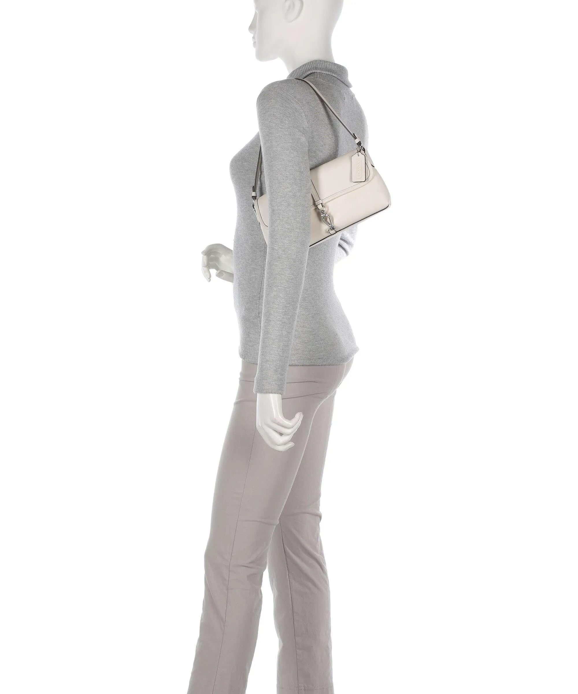  Coach Hamptons Borsa a spalla pelle a grana fine avorio  
