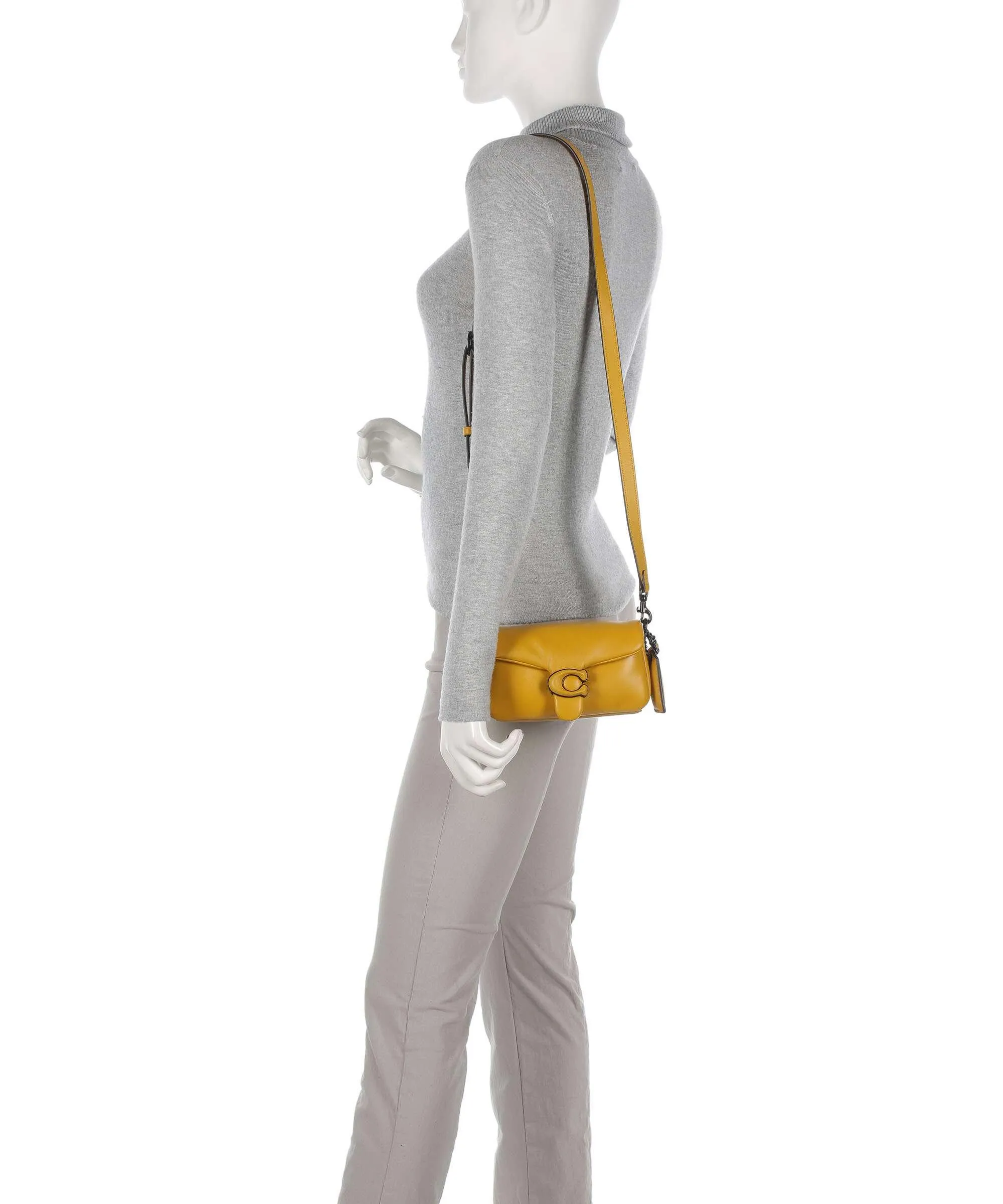 Coach Pillow Tabby 18 Borsa a tracolla nappa pelle giallo senape  