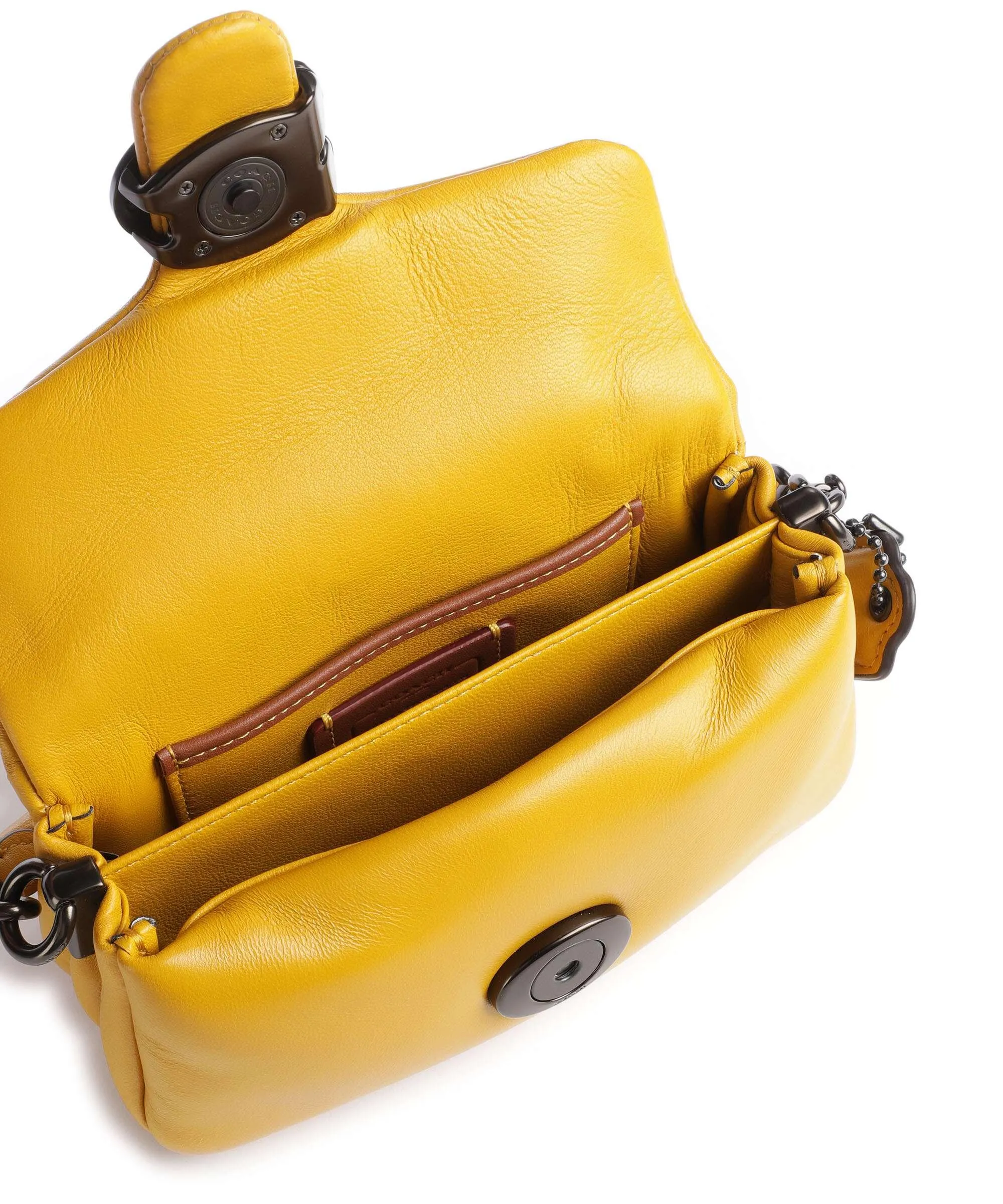  Coach Pillow Tabby 18 Borsa a tracolla nappa pelle giallo senape  