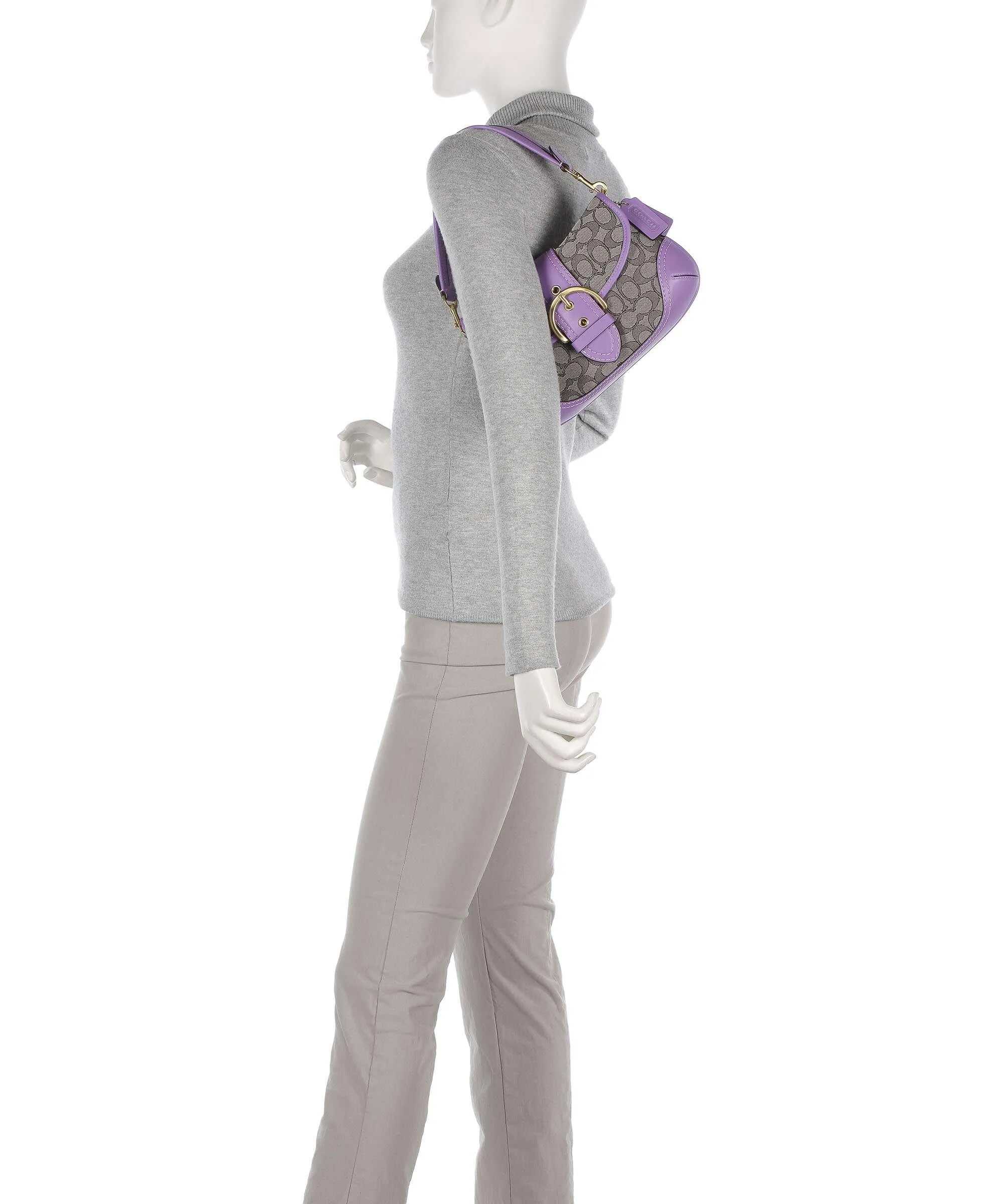  Coach Soho Borsa a spalla tissu, pelle riciclato viola  