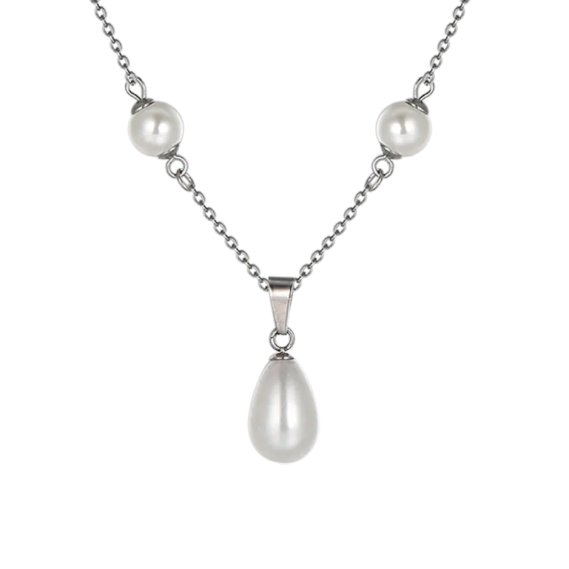 COLLANA DONNA IN ACCIAIO CON PERLE
