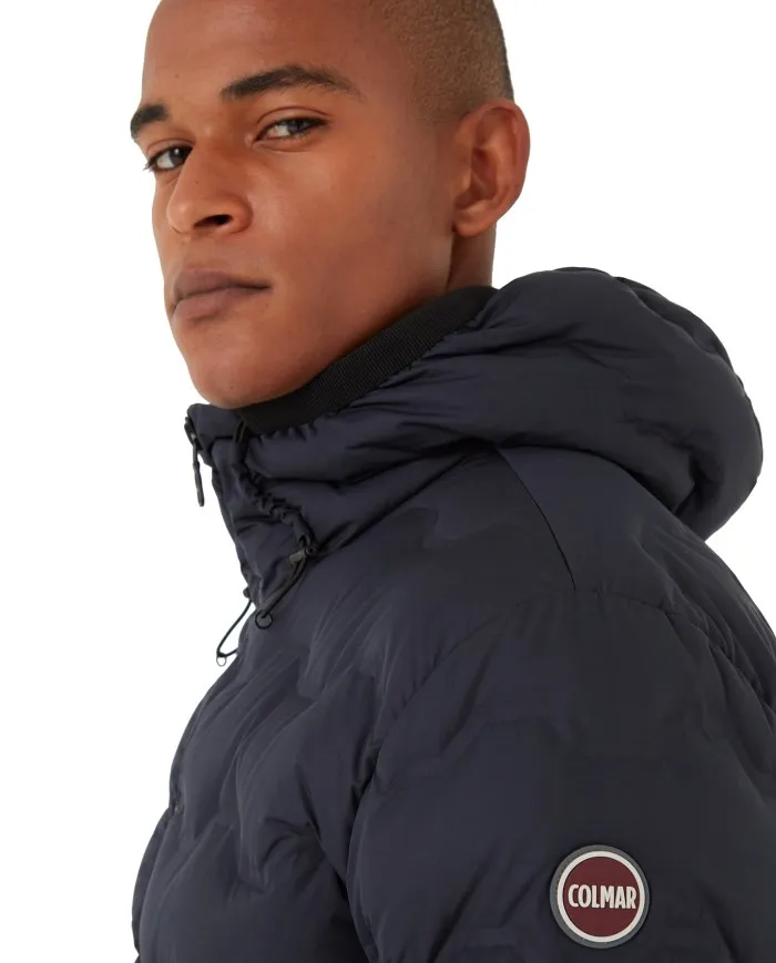 COLMAR Piumino Uomo 1208 2WX Uncommon A-EE Cappuccio Impermeabile 68 NAVY
