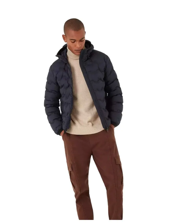 COLMAR Piumino Uomo 1208 2WX Uncommon A-EE Cappuccio Impermeabile 68 NAVY