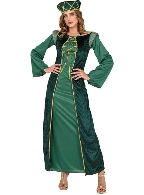 Costume da principessa medievale verde