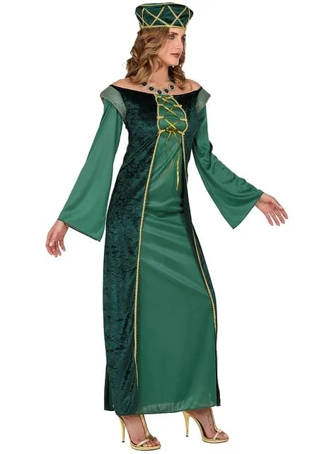 Costume da principessa medievale verde