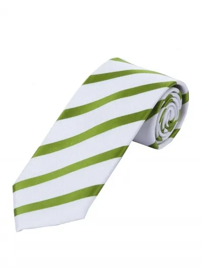 Cravatta a righe a blocchi verde nobile bianco