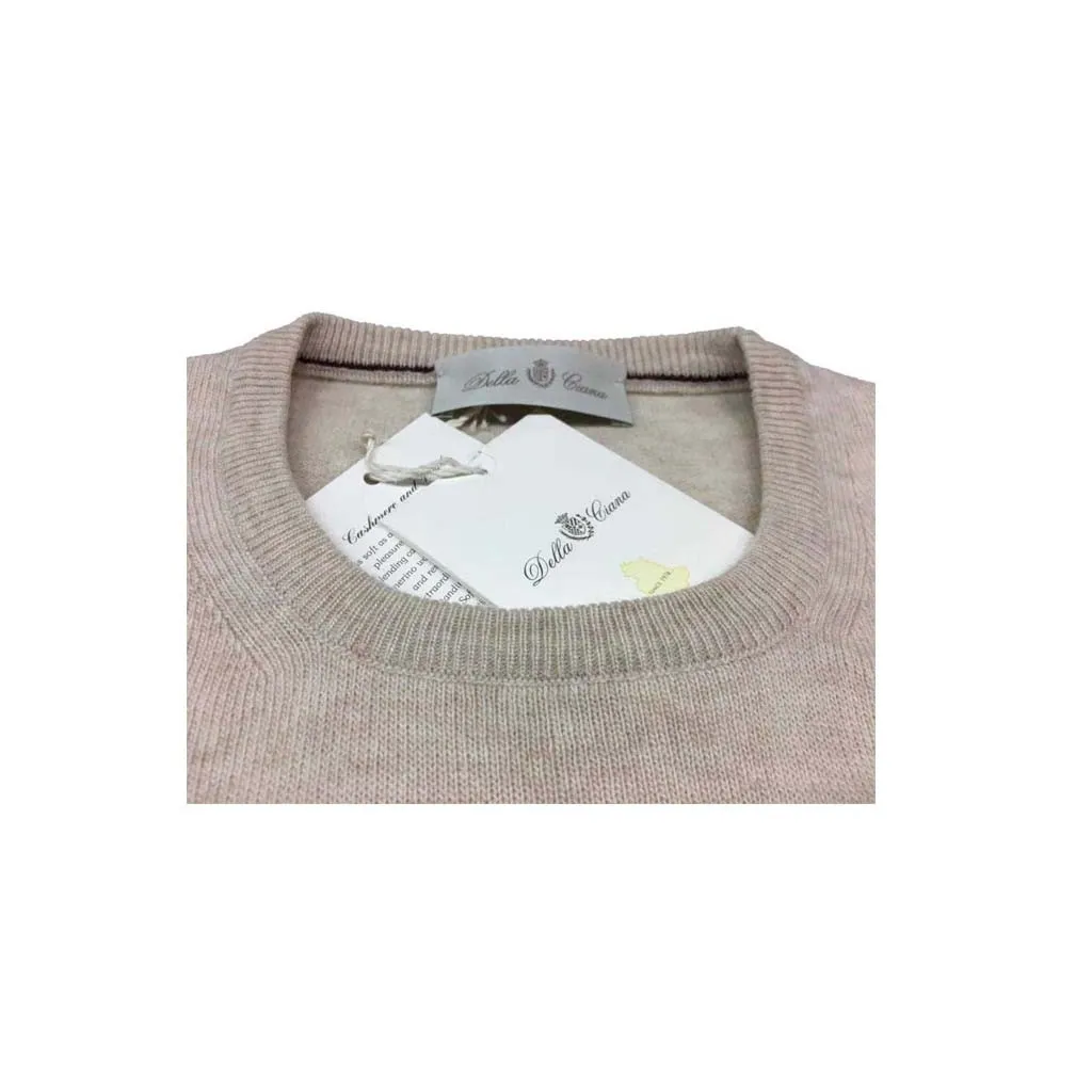 DELLA CIANA maglia uomo beige chiaro 100% lana MADE IN ITALY